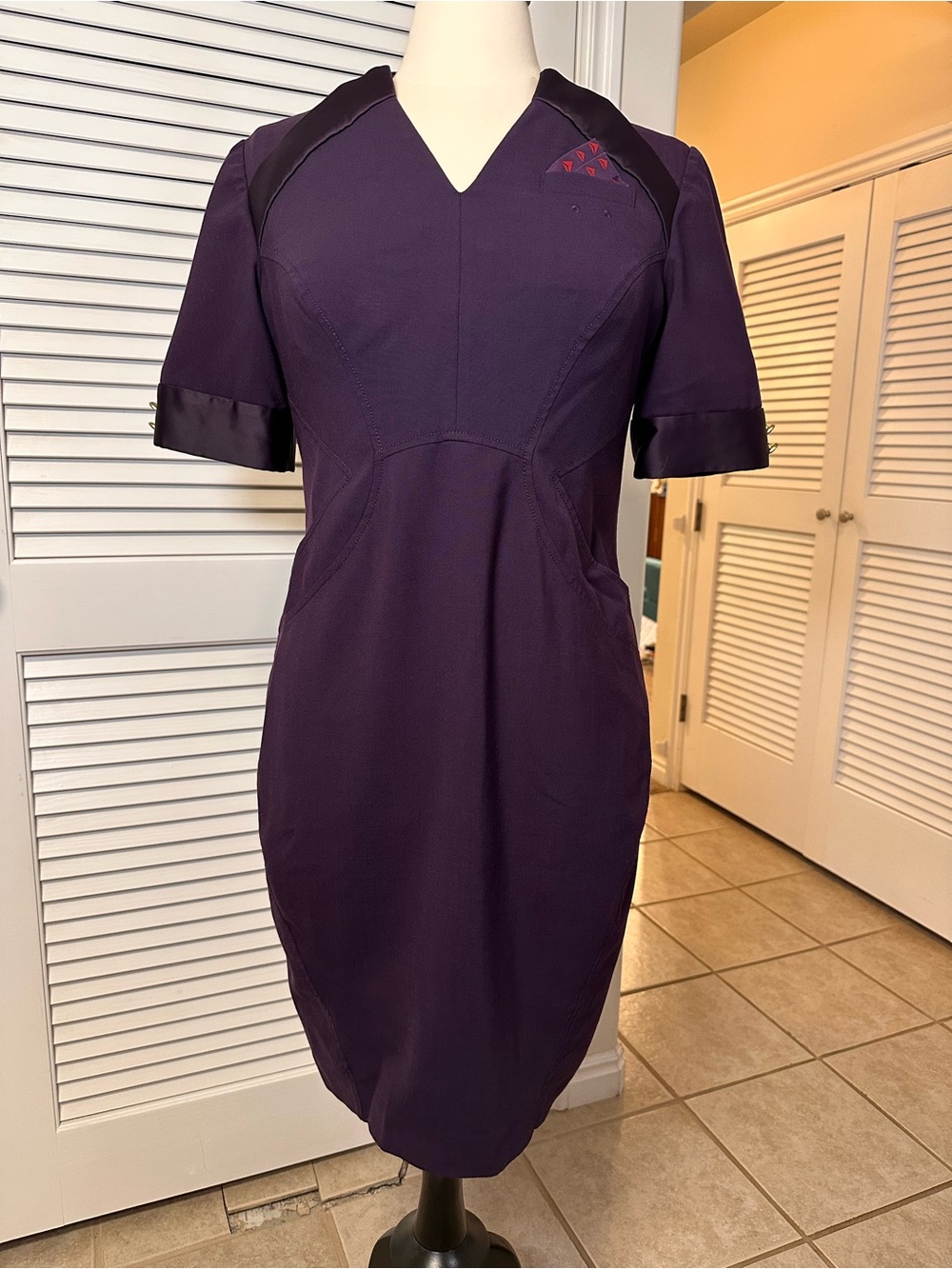 Delta Flight Attendant Purple Sheath Dress